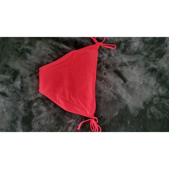 Ribbed Red String Triangle Bikini Bottoms Sz XL - Picture 2 of 4